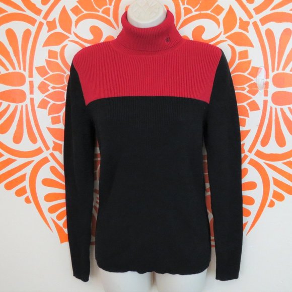 Lauren Ralph Lauren Sweaters - Ralph Lauren Black & Red Turtleneck L